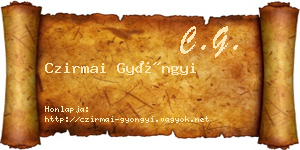Czirmai Gyöngyi névjegykártya